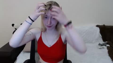 Cute blonde on camera for the first time